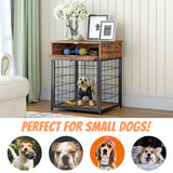 ZNTS Furniture Dog Crates for small dogs Wooden Dog Kennel Dog Crate End Table, Nightstand（Rustic 16474834