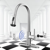 ZNTS Touchless Kitchen Faucet-Smart Kitchen Sink Faucet sensor, 4Mode Pull Down Kitchen Sprayer, W108366782