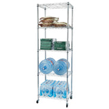 ZNTS 5-Tier NSF Heavy Duty Adjustable Storage Metal Rack with Wheels & Shelf Liners Ideal for Garage, 27377485