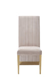 ZNTS Modrest Keisha Modern Beige Velvet and Gold Dining Chair Set of 2 B04961467