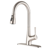 ZNTS Single Handle Pull Down Kitchen Sink Faucet Brushed Nickel JYBC941BN