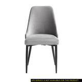 ZNTS Modern Sleek Design Velvet Fabric Gray Side Chair Set of 2 Black Finish Metal Legs Dining Furniture B011134422