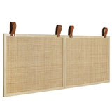 ZNTS Short double decorative panel,Head board,Natural Rattan, for Bedroom, Living Room,Hallway W68850562