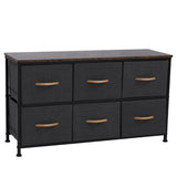 ZNTS 3-Tier Wide Drawer Dresser, Storage Unit with 6 Easy Pull Fabric Drawers and Metal Frame, Wooden 46440438