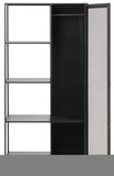 ZNTS 70.7 H x 13.7 W x 35.2 D Black Metal 1-Door Wardrobe with 1 Metal Mesh Door and Versatile Storage B085114741