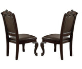 ZNTS Beautiful Hand Carved Formal Traditional Dining Side Chair with Faux Leather Upholstered Padded Seat B011P145131