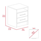 ZNTS Rowley 2-Drawer 1-Shelf Rectangle Nightstand Light Grey B06280356