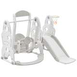 ZNTS Toddler Slide and Swing Set 3 in 1, Kids Playground Climber Swing Playset with Basketball Hoops PP307274AAE