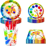 ZNTS Artist Painting Party Supplies Birthday Paper Plates Disposable Tableware Set Art Palette Paint 39171814
