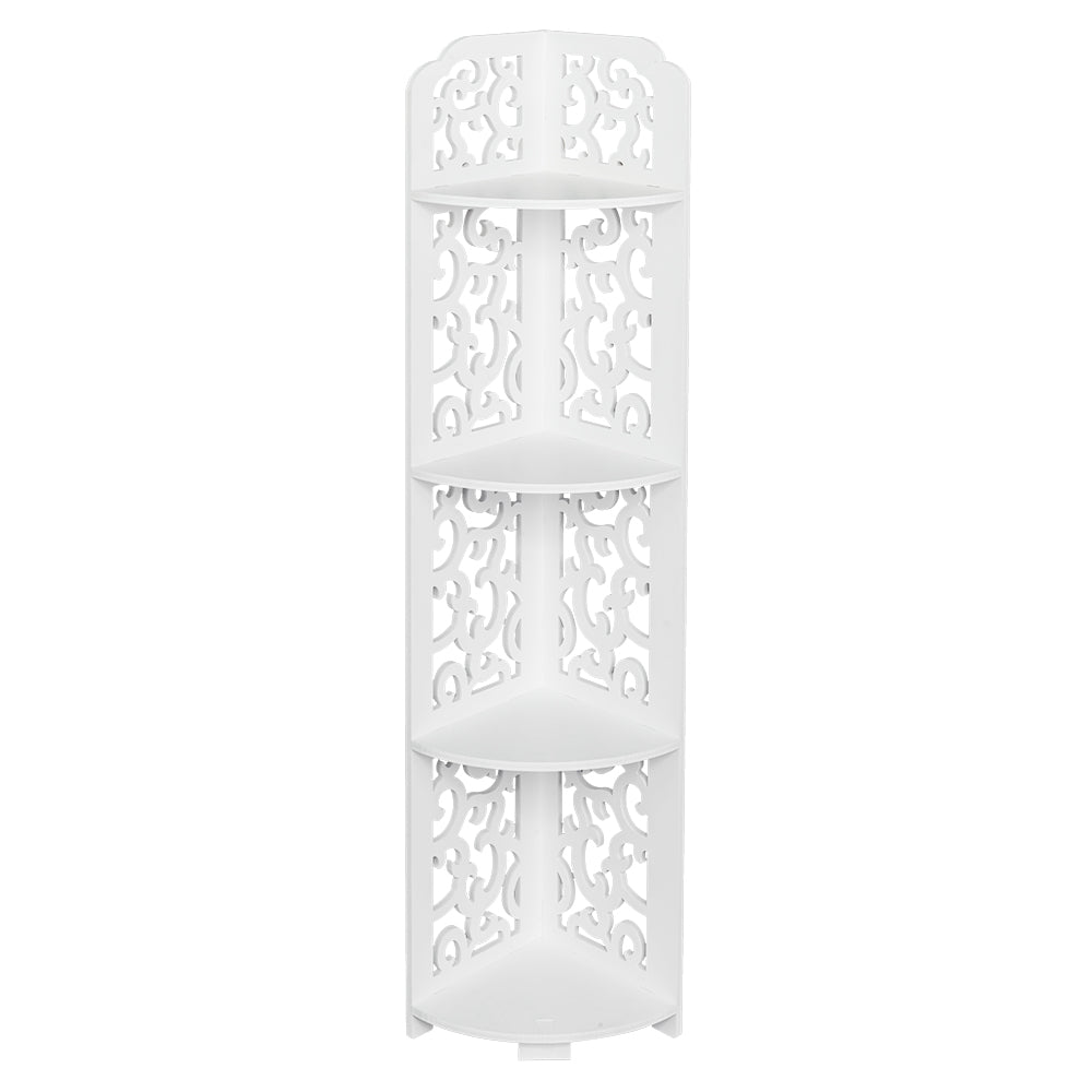 ZNTS Daqing Carving Style Waterproof 120-Degree Angle 4 Layers Bathroom Cabinet Shelf White 32273979
