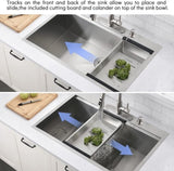 ZNTS Workstation 33-inch Drop-In 16 Gauge Kitchen Sink R10 Radius Stainless Steel Kitchen Sink Single JYSB322BN