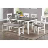 ZNTS Carrol 6 Piece Wood Dining Set, White and Grey B01682323