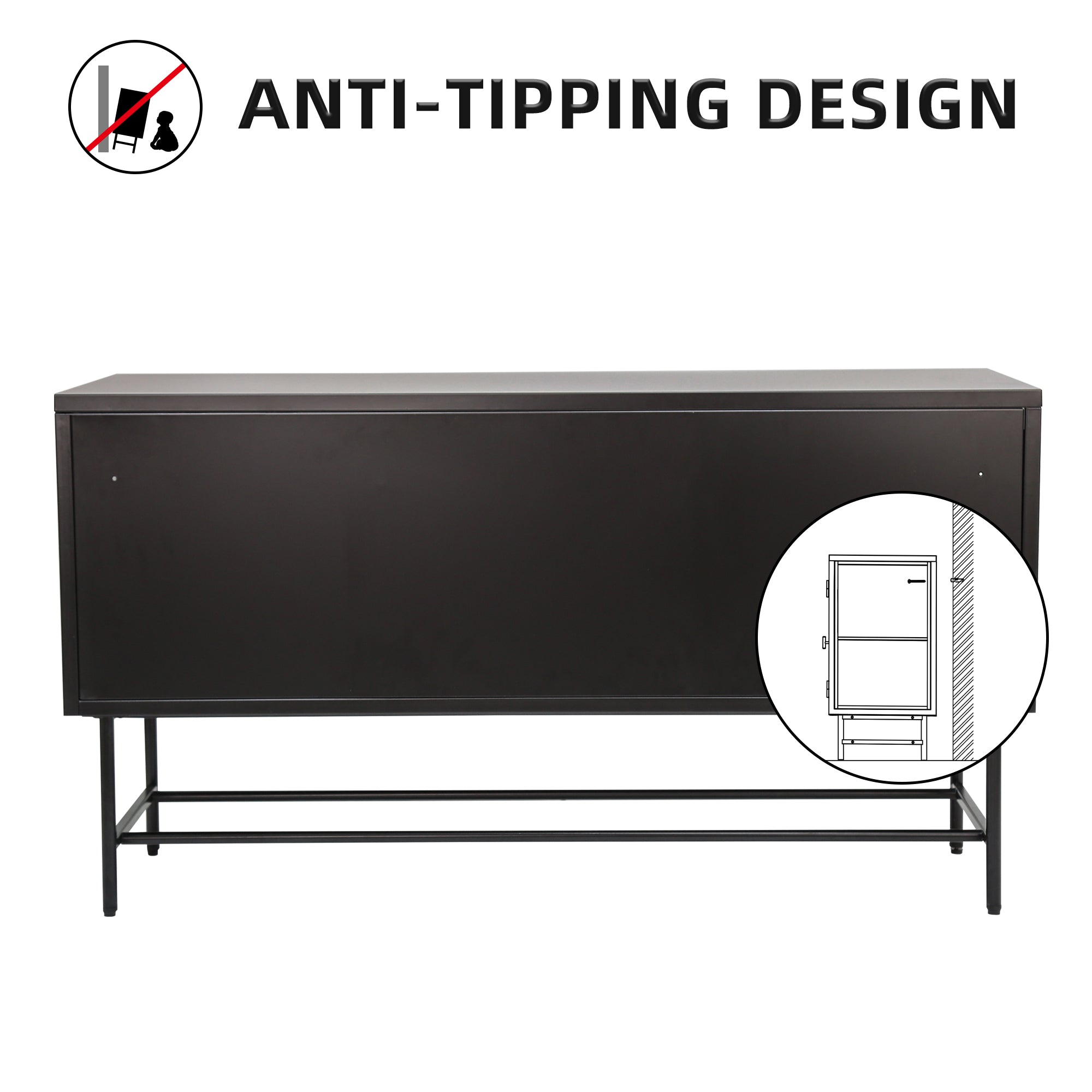 ZNTS Retro Style Entertainment Center TV Console TV Stand with Enclosed Storage Display Cupboard Stylish W68751720