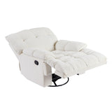 ZNTS 360 Degree Swivel Fabric Single Sofa Heavy Duty Reclining Chair for Living Room, Cream W876128248