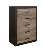 ZNTS Contemporary Two-Tone Finish 1pc Chest of Drawers Faux-Wood Veneer Bedroom Furniture B01146481