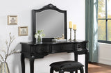 ZNTS Contemporary Black Color Vanity Set w Stool Retro Style Drawers cabriole-tapered legs Mirror w B011113315
