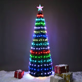 ZNTS 6 ft Pre-lit Artificial Christmas Tree with lighted star finial & 282 pcs RGB fairy LED lights for 55840695