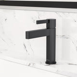 ZNTS Single Handle Single Hole Bathroom Faucet in Matte Black W1626130677