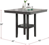 ZNTS Classic Dining Room Furniture Gray Finish Counter Height 5pc Set Square Dining Table w Shelves B011119806