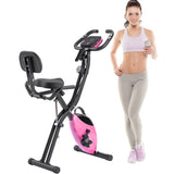 ZNTS Folding Exercise Bike, Fitness Upright and Recumbent X-Bike with 16-Level Adjustable Resistance, Arm MS187237AAH