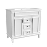 ZNTS 36'' Bathroom Vanity without Top Sink, Cabinet only, Modern Bathroom Storage Cabinet with 2 Soft WF305078AAK