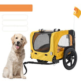 ZNTS Yellow Outdoor Heavy Duty Foldable Utility Pet Stroller Dog Carriers Bicycle Trailer W136458017
