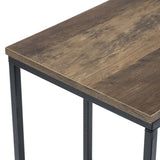ZNTS 48*28*58cm C Type Single Layer MDF Iron Rectangle Brown Triamine Side Table Black Spray 38728210