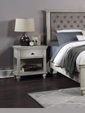 ZNTS Unique Natural White Finish Transitional Wooden Nightstand Bedside Table 1x Drawer and Shelf Storage HSESF00F5471
