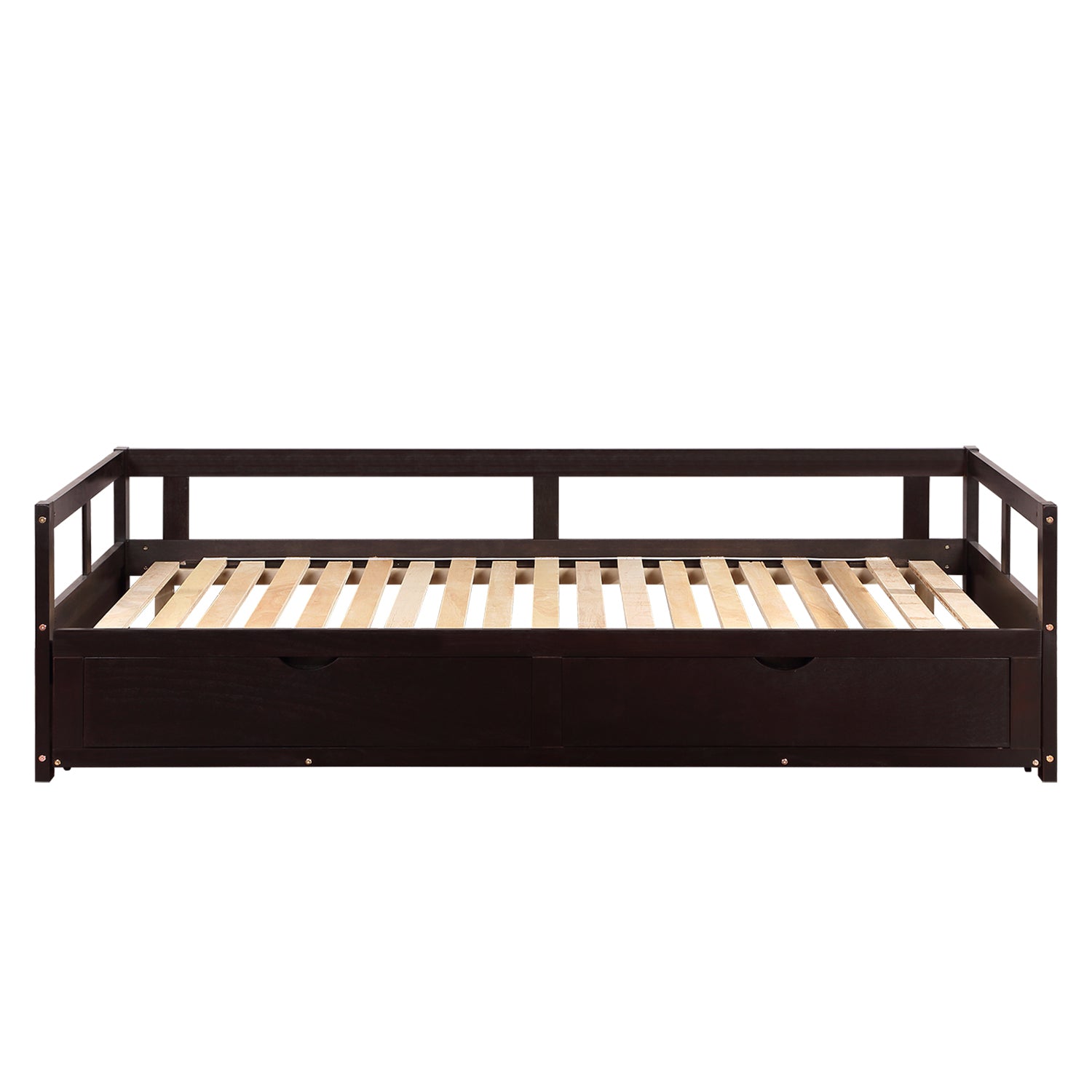 ZNTS Wooden Daybed with Trundle Bed and Two Storage Drawers , Extendable Bed Daybed,Sofa Bed for Bedroom WF194973AAP