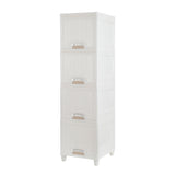 ZNTS 4-Tire Storage Cabinet with 2 Drawers Organizer Unit for Bathroom Bedroom 32570513
