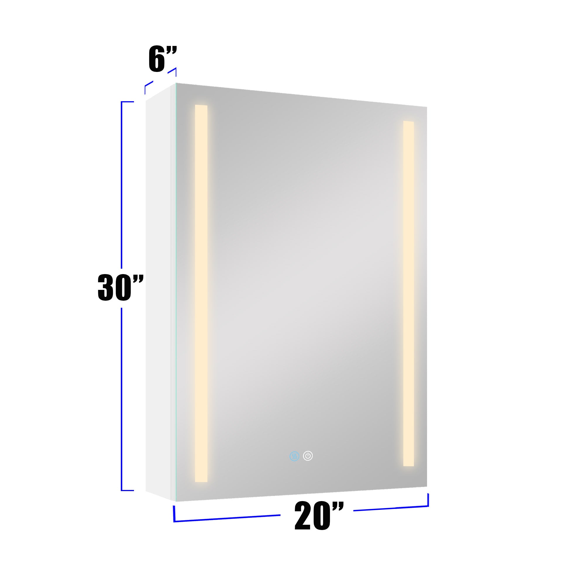 ZNTS 30x20 inch LED Bathroom Medicine Cabinet Surface Mounted Cabinets With Lighted Mirror White Left W995104170
