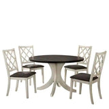 ZNTS Antique White Solid wood Set of 2 Chairs Unique Design Back Kitchen Dining Room Breakfast Grey HS11CM3491SC-ID-AHD