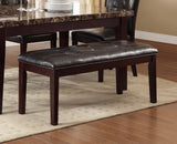 ZNTS Espresso Finish 1pc Dining Bench Faux Leather Upholstered Button-Tufted Top Seat Transitional Dining B01165810