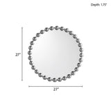 ZNTS Beaded Round Wall Mirror 27"D B03599368