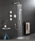 ZNTS Shower System with Shower Head, Hand Shower, Slide Bar, Bodysprays, Shower Arm, Hose, Valve Trim, W92864247