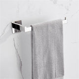 ZNTS Strong Viscosity Adhesive 4 Pieces Bathroom Accessories Set Without Drilling Silver Brushed Towel 55967944