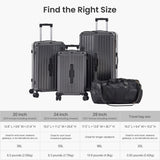 ZNTS Luggage Set 4 pcs , PC+ABS Durable Lightweight Luggage with Collapsible Cup W1668135441