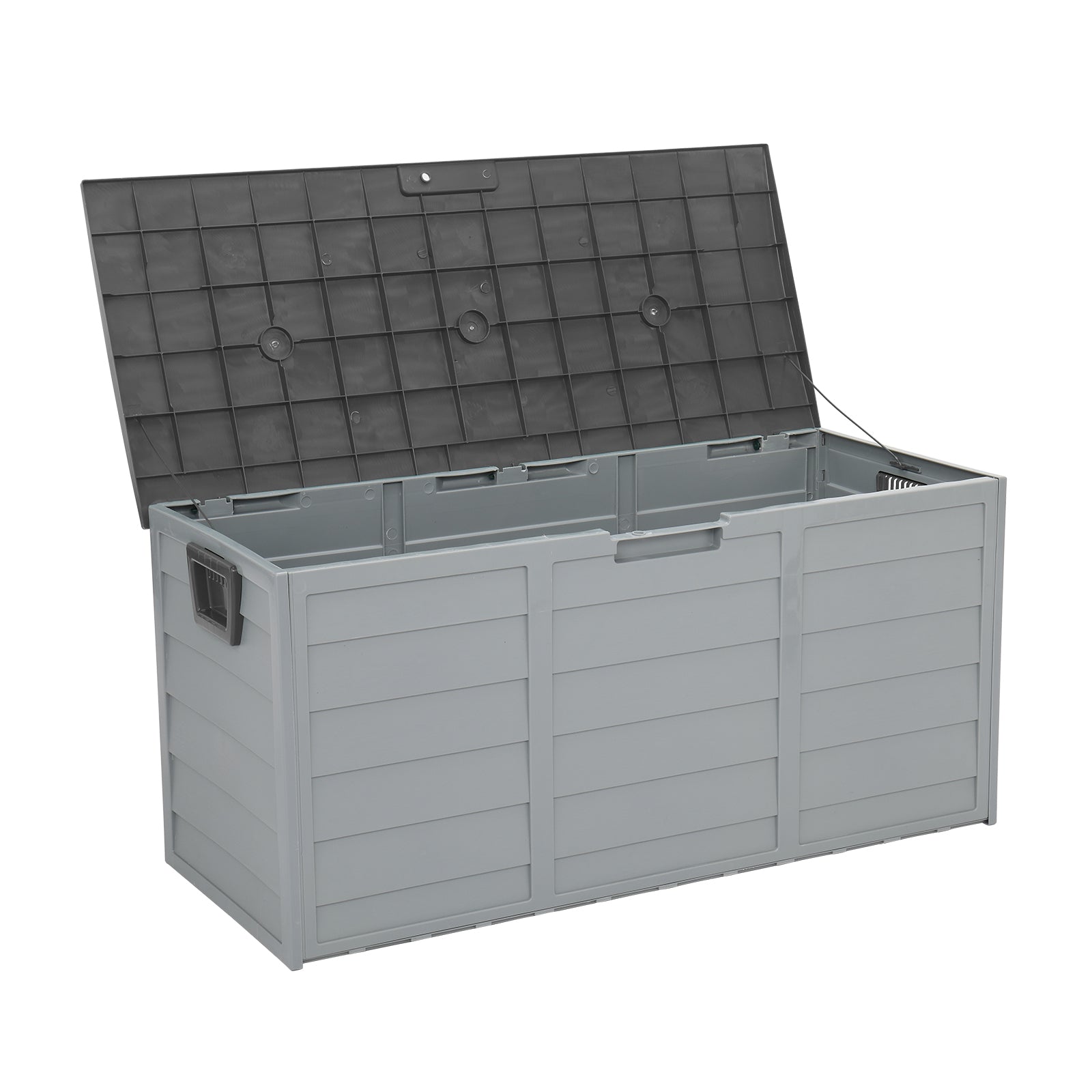ZNTS 75gal 260L Outdoor Garden Plastic Storage Deck Box Chest Tools Cushions Toys Lockable Seat 10663967