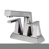 ZNTS 2 Handle Centerset Bathroom Sink Faucet 3 Hole with Pull Out Sprayer, 4 Inch Lavatory Faucet, Modern D5601BN