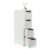 ZNTS 4-Tire Rolling Cart Organizer Unit with Wheels Narrow Slim Container Storage Cabinet for Bathroom 71525143