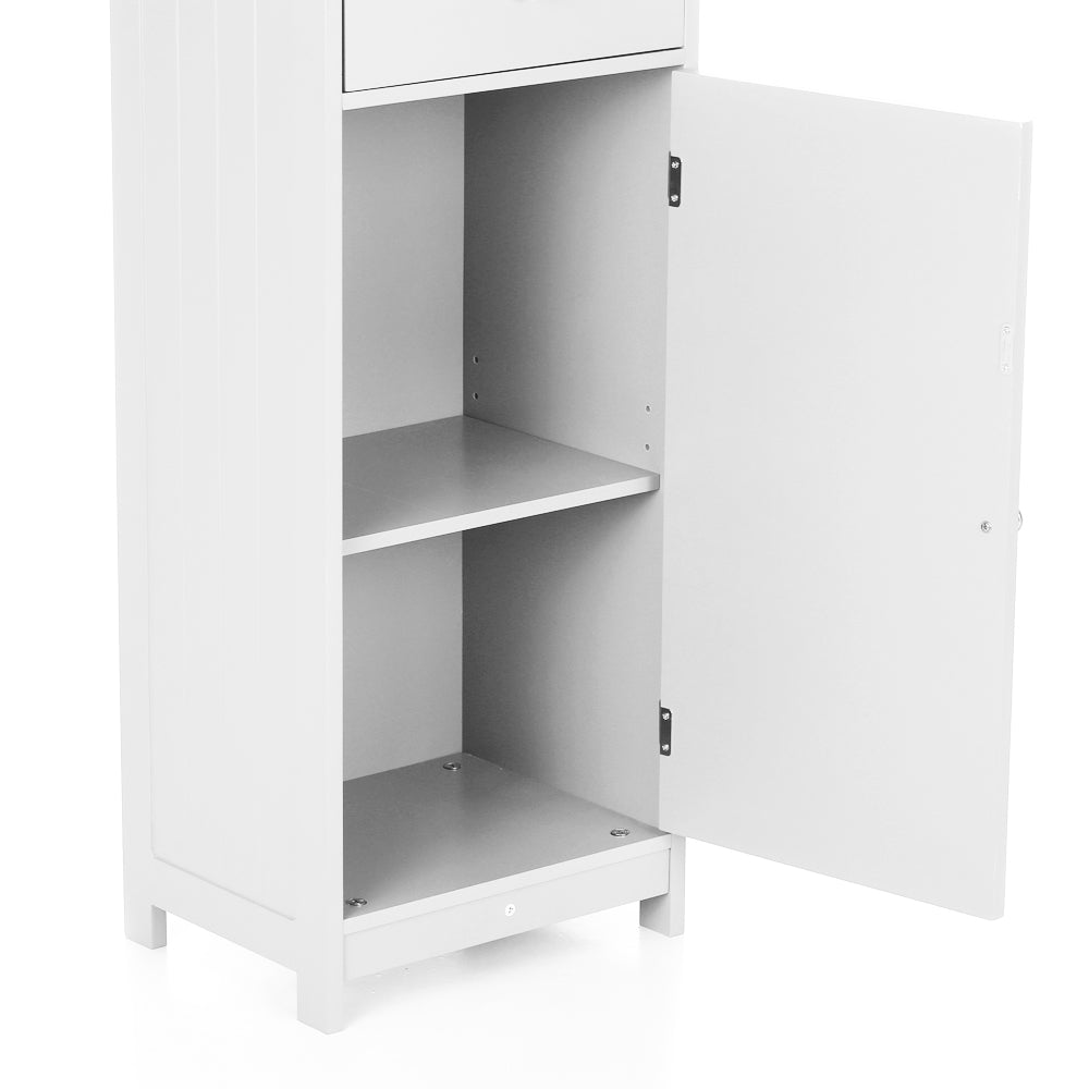 ZNTS Modern Tower Tall Storage Cabinet with Doors & Drawer Wooden Floor Cabinet Home Furniture White W167382618