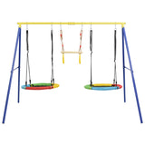 ZNTS Outdoor Toddler Saucer Swing Set for Backyard, Playground Tree Swing Sets with Steel Frames, with MS306206AAC