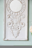 ZNTS Set of 2 Large Wooden Wall Art Panels with Distressed White Finish and Round Mirror Accents,17" x W2078130284