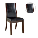 ZNTS Transitional Dining Room Side Chairs Set of 2pc Chairs only Brown Cherry Unique Curved Back Espresso B011P156647