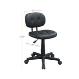 ZNTS Low-Back Adjustable Office Chair with PU Leather, Black SR011676