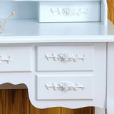 ZNTS Foldable 3 Mirrors with 7 Drawers Dressing Table White 65661599