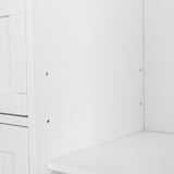 ZNTS Single Door Bathroom Storage Cabinet with 4 Drawers White 80099521