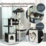 ZNTS Modern Cat Tree 6 Levels Wooden Cat Tower with Sisal Scratching Posts, Roomy Condo, Spacious Perch, 83723792