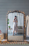 ZNTS 66" x 36" Full Length Mirror, Arched Mirror Hanging or Leaning Against Wall, Large Black Mirror for W2078124105