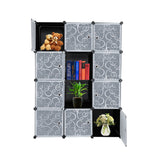 ZNTS Cube Storage 12-Cube Closet Organizer Storage Shelves Cubes Organizer DIY Closet Cabinet with Doors 90598085